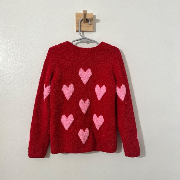 Hanna Andersson Red Valentines Day Sweater Pink Hearts Sz 5 - Picture 6 of 6